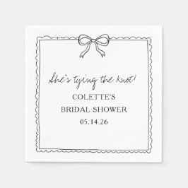 Die Bindung des handgezeichneten Brautparty des Kn Serviette