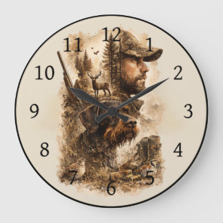 Die Bindung des Jägers – Deutsch Drahthaar Große Wanduhr