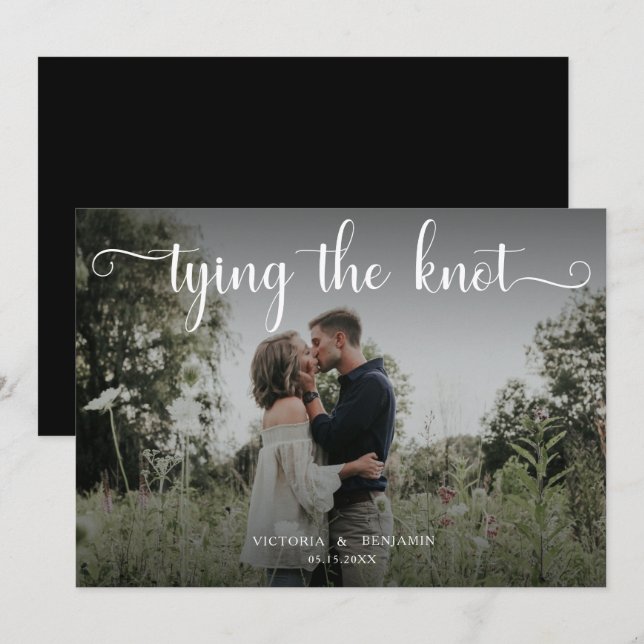 Die Bindung des Knot-Foto-Overlays Moderne Minimal Einladung (Vorne/Hinten)