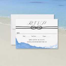 Die Bindung des Knotens an die Yacht Blue Watercol RSVP Karte