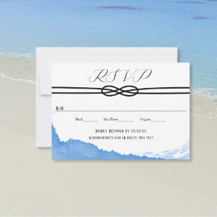 Die Bindung des Knotens an die Yacht Blue Watercol RSVP Karte