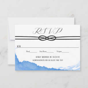 Die Bindung des Knotens an die Yacht Blue Watercol RSVP Karte