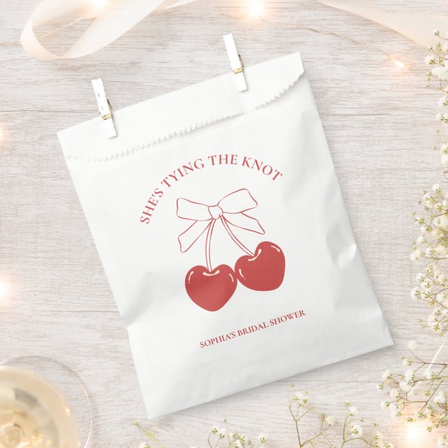 Die Bindung des Knotens Coquette Soft Girl Cherry  Geschenktütchen (Ausgeschnitten)