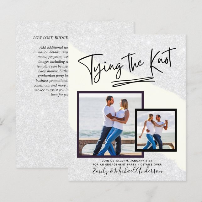 Die Bindung des Knotens - Einladung der Fotos (Vorne/Hinten)