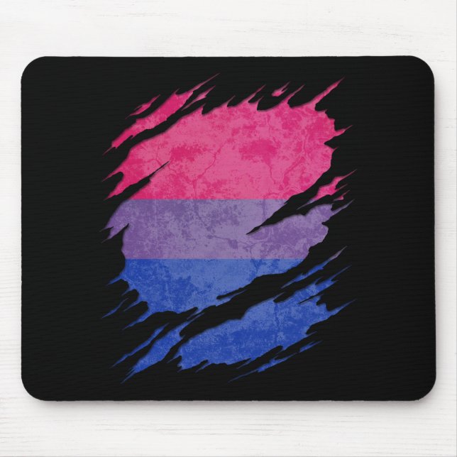 Die bisexuelle zerrissene Stolz-Flagge decken auf Mousepad (Vorne)