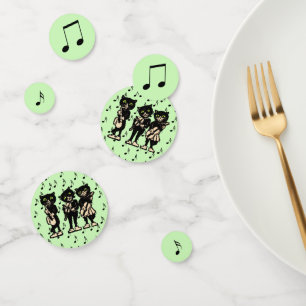Die Black Cat Musicians Musiknoten Green Konfetti