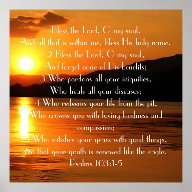 Die Blase der Lord Bible Verse Sonnenuntergang Pos Poster (Vorne)