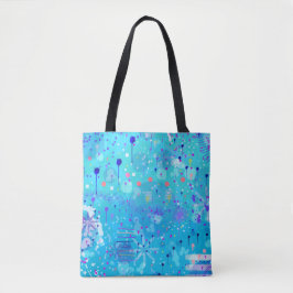 Die Blasenmaschine: Blaue abstrakte Kunst Tasche