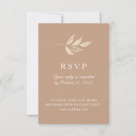 Die Blätter sind rot. Moderne einfache Taupe Hochz RSVP Karte