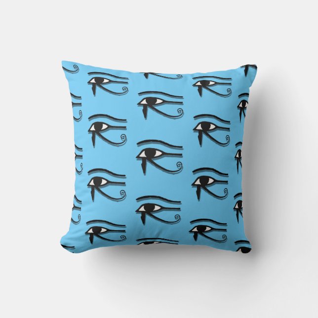 Die blaue Dekoration des Horus-Musters Kissen (Vorderseite)
