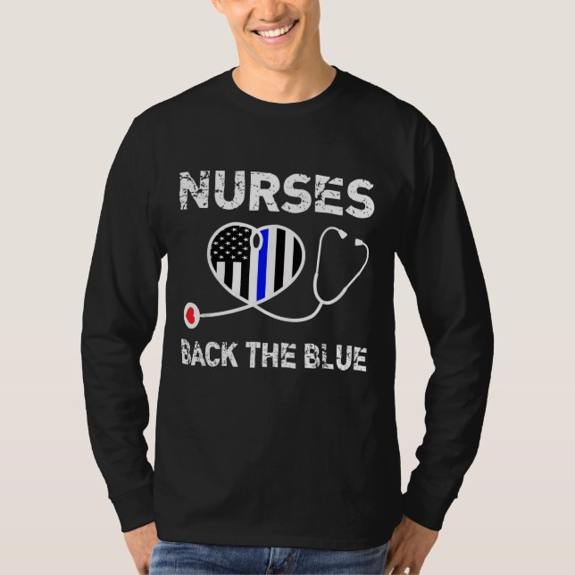 Die blaue dünne blaue Linie, die Stethosco T-Shirt (Vorderseite)