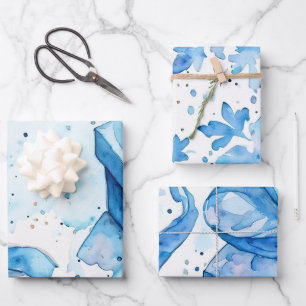 Die blaue Eleganz der Marine Geschenkpapier Set
