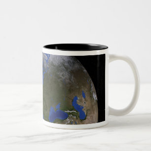 Die blaue folgende Generations-Marmorierungerde 6 Zweifarbige Tasse
