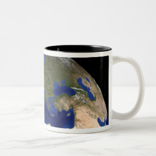 Die blaue folgende Generations-Marmorierungerde 7 Zweifarbige Tasse