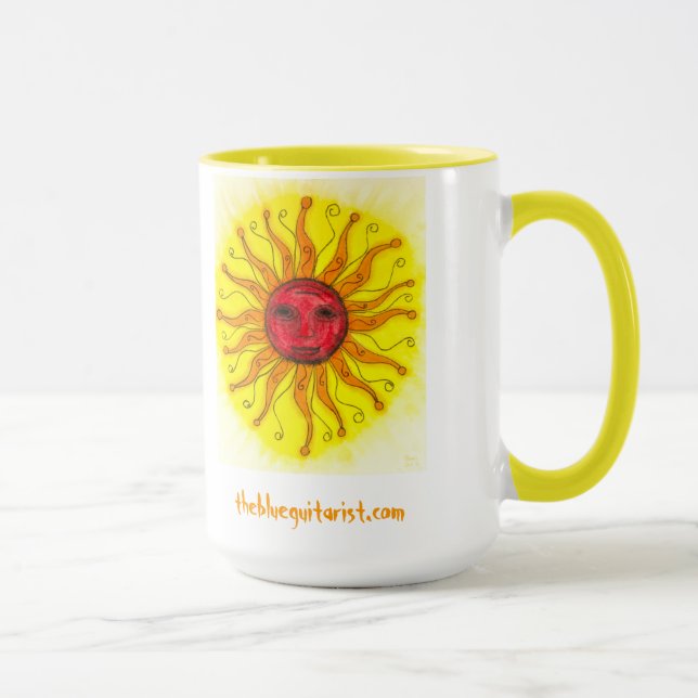 Die blaue Gitarrist"Sundial-" Kaffee-Tasse Tasse (Rechts)