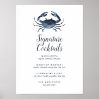 Die blaue Krabbe | Signature-Cocktail-Menü-Zeichen