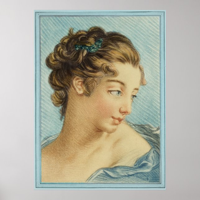 Die blaue Lady von Louis-Marin Bonnet Poster (Vorne)