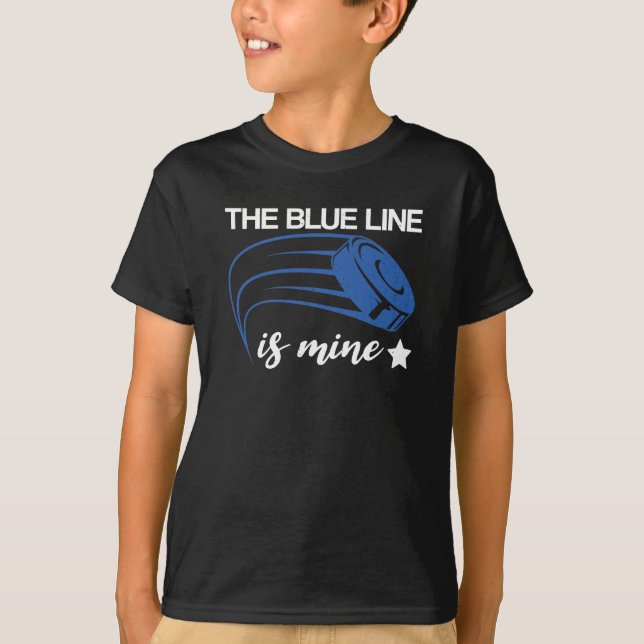 Die blaue Linie ist meine Verteidigung gegen den H T-Shirt (Vorderseite)