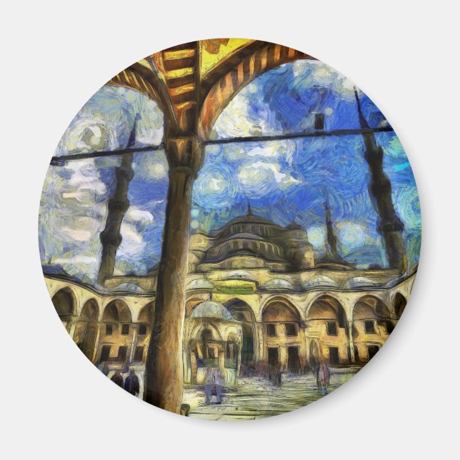 Die blaue Moschee Istanbul Art Magnet (Vorne)
