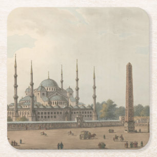 Die Blaue Moschee von Sultan Ahmed, Istanbul, Türk Rechteckiger Pappuntersetzer