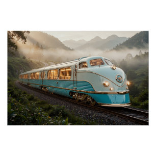 Die blaue Samt Eisenbahn Poster