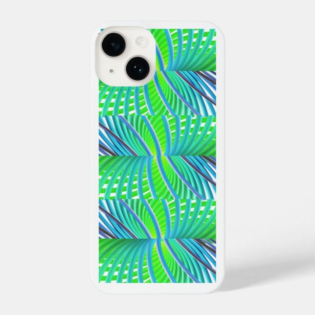 Die blaue und grüne Telefonzelle iPhone 14 Hülle (Rückseite)