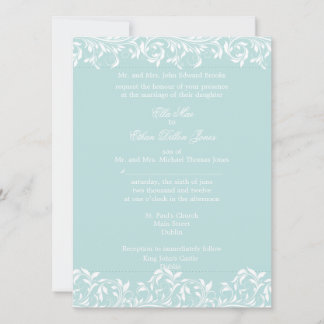 Die blaue und weiße Hochzeit von Sarah Jane Einladung