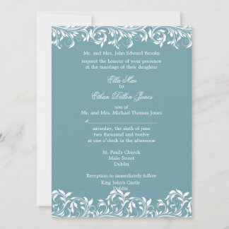 Die blaue und weiße Hochzeit von Sarah Jane Einladung