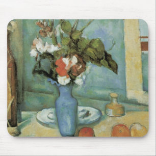 Die blaue Vase (Blumen und Früchte) von Paul Cezan Mousepad