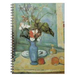 Die blaue Vase (Blumen und Früchte) von Paul Cézan Notizblock
