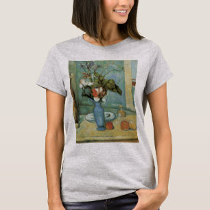 Die blaue Vase (Blumen und Früchte) von Paul Cézan T-Shirt