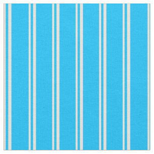 Die blauen Linien Beige und Deep Sky Stoff