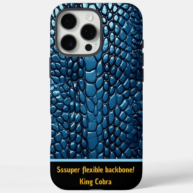 Die blauen Schlangen-Skins fügen sich künstlerisch iPhone 16 Pro Max Hülle (Rückseite)