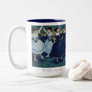 Die blauen Tänzer Tasse. Zweifarbige Tasse