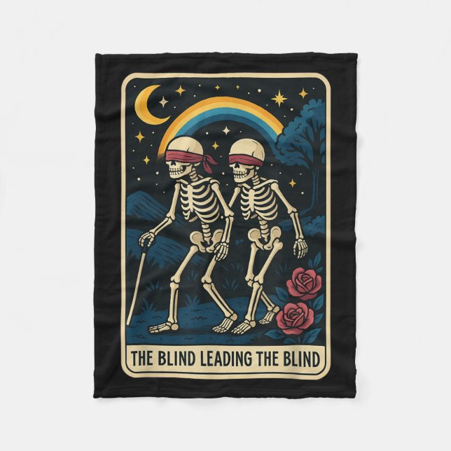 Die Blinde Führung Die Blinde Tarot Card Skele Fleecedecke (Vorderseite)