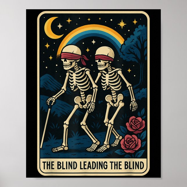 Die Blinde Führung Die Blinde Tarot Card Skele Poster (Vorne)