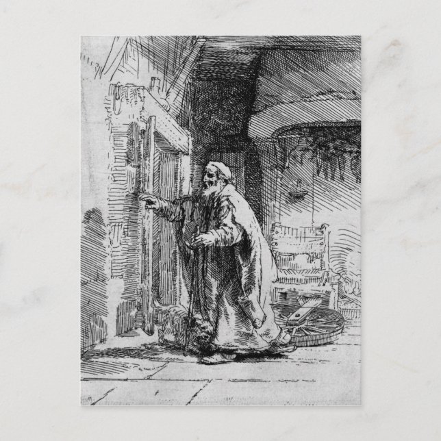 Die blinde Tobit, 1651 Postkarte (Vorderseite)