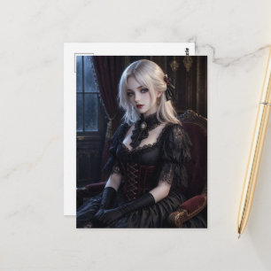 Die blonde Vampir-Lady Postkarte
