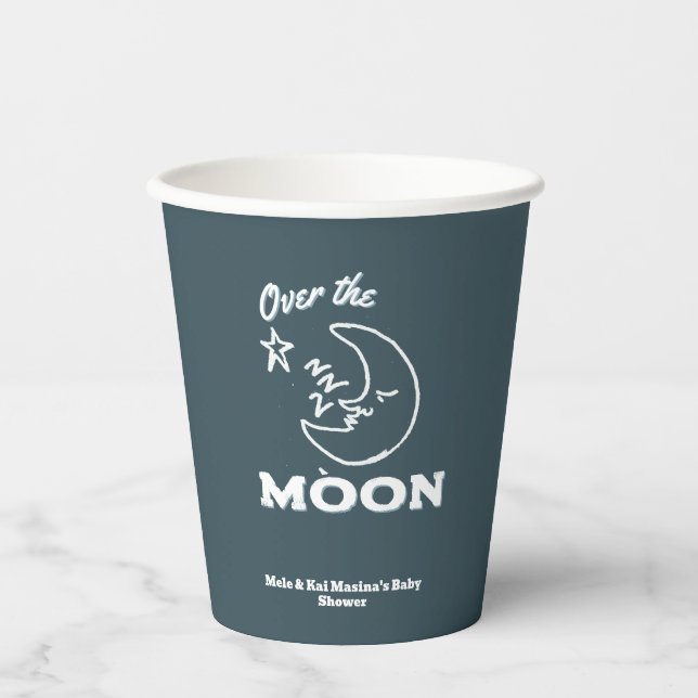 Die Blue-Baby-Dusche des Mond Pappbecher (Vorderseite)