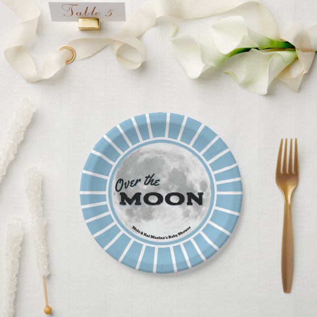 Die Blue-Baby-Dusche des Mond Pappteller (Hochzeit)
