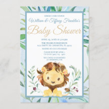 Die Blue Baby Dusche von Watercolor Lion Boy