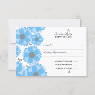 Die Blue Blossom Wedding Collection RSVP Karte