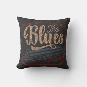 Die Blues New Orleans harmonica bedrückte T - Shir Kissen