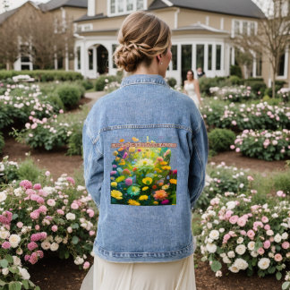 Die blühende Kulisse der Kirschblüten, der Seufzer Jeansjacke