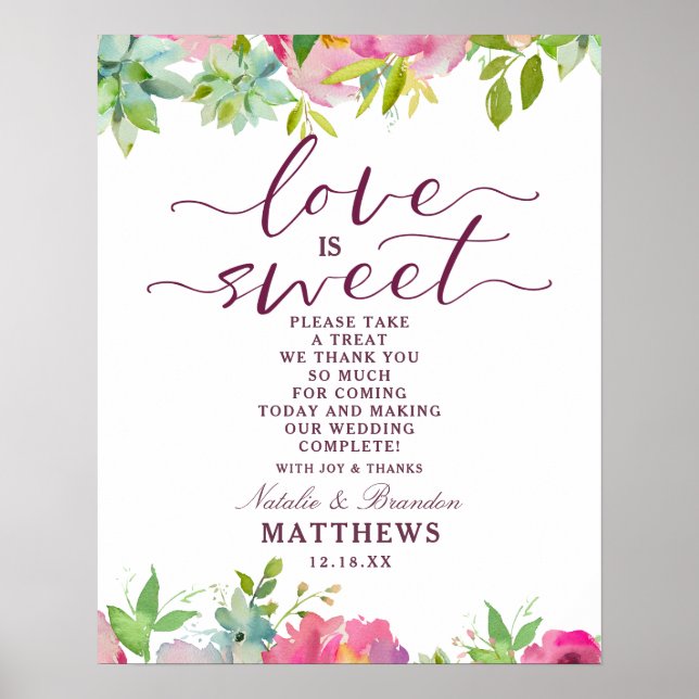 Die blühende schicke Liebe ist ein süßes Leckerei- Poster (Vorne)