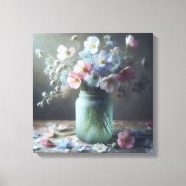 Die blühende Schönheit eines Jars voller Blume Leinwanddruck