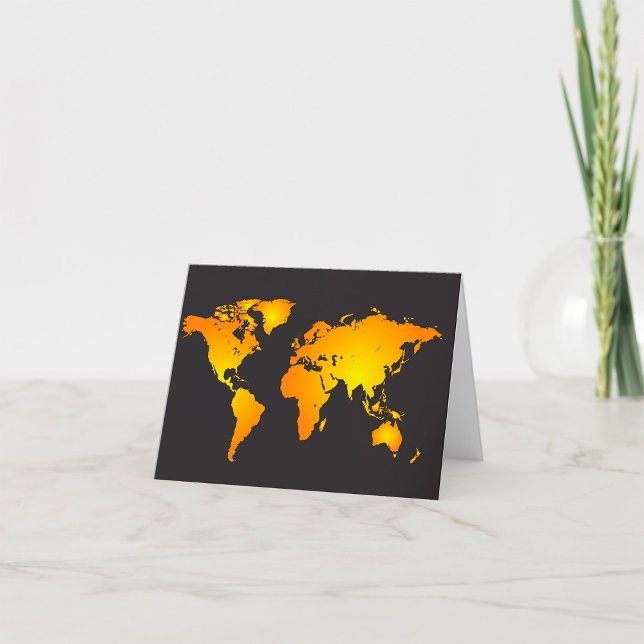 Die blühende Weltkarte in orange und gelb Dankeskarte (Von Creator hochgeladen)