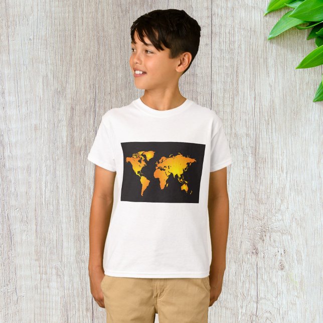 Die blühende Weltkarte in orange und gelb T-Shirt (Von Creator hochgeladen)