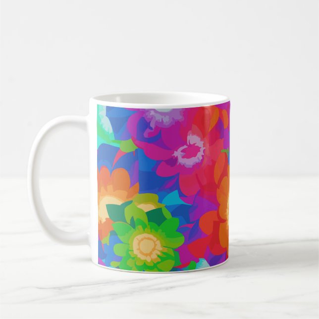 Die Blume der Farben Kaffeetasse (Links)