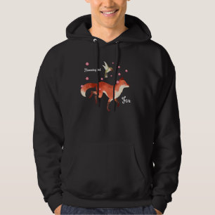 Die Blume der Niedlichen Fox- und Hummingvogel-Kir Hoodie